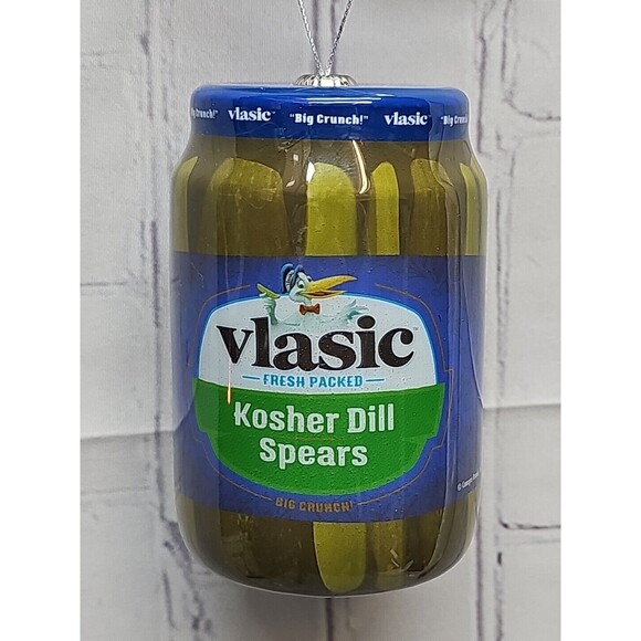 2024 Ruz Vlasic Pickles Hanging Christmas Ornament, 3.5 inches Jar New With Tags - Picture 2 of 6